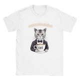 Camiseta unisex estampado de gato "La vida empieza después del café" Gelato