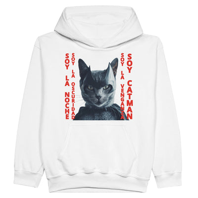 Sudadera con capucha júnior estampado de gato 