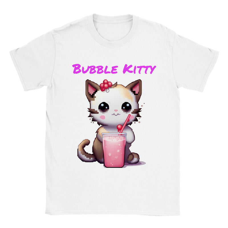 Camiseta unisex estampado de gato "Bubble Kitty" Gelato