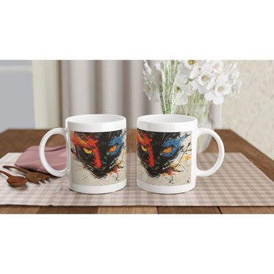 Taza Blanca con Impresión de Gato 