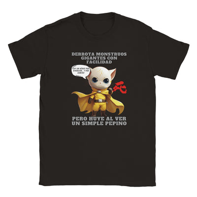 Camiseta júnior unisex estampado de gato "One Punch Cat" Michilandia | La tienda online de los amantes de gatos