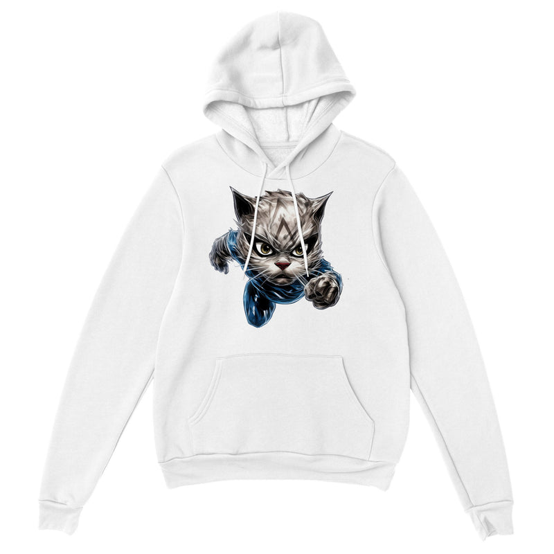 Sudadera con capucha unisex estampado de gato "Peludo Plateado Veloz" Gelato