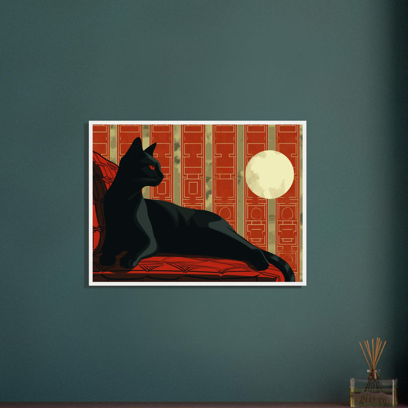 Póster de gato con marco de madera "Miau en el Deco" Michilandia | La tienda online de los fans de gatos