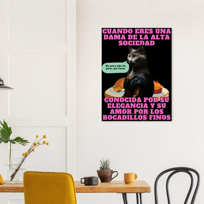 Panel de aluminio impresión de gato "Dama Felina" Michilandia | La tienda online de los fans de gatos