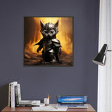 Póster semibrillante de gato con marco metal "Michi Sauron"