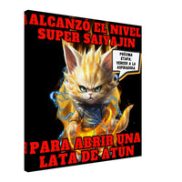 Lienzo de Gato "Super Saiyajin Felino" Michilandia | La tienda online de los amantes de gatos