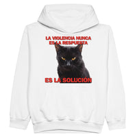 Sudadera con capucha júnior estampado de gato 