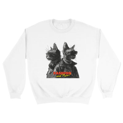 Sudadera Unisex Estampado de Gato "Fashion and Purr" Michilandia | La tienda online de los fans de gatos