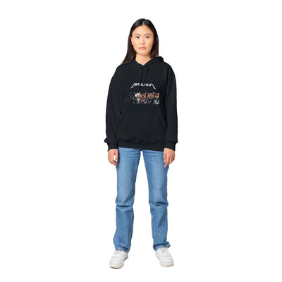 Sudadera con Capucha Unisex Estampado de Gato "Metallicat" Michilandia