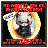 Póster Semibrillante de Gato con Marco Metal "El Maulliverso" Michilandia | La tienda online de los amantes de gatos