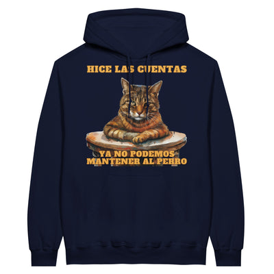 Sudadera con Capucha Unisex Estampado de Gato "Economista Felino" Michilandia | La tienda online de los fans de gatos