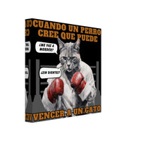 Lienzo de gato "Round One" Michilandia | La tienda online de los amantes de gatos