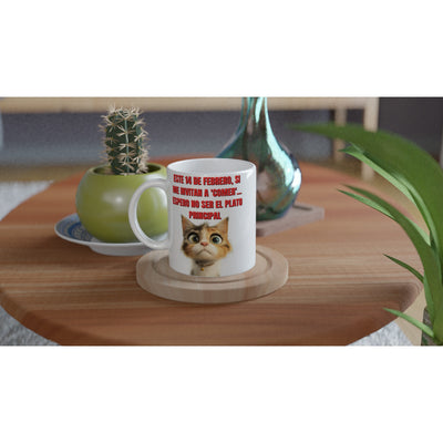 Taza Blanca con Impresión de Gato "Cita Gatuna" Michilandia | La tienda online de los fans de gatos