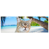Panel de aluminio impresión de gato "Sorpresa Tropical" Michilandia | La tienda online de los fans de gatos
