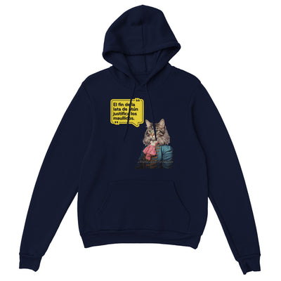 Sudadera con Capucha Unisex Estampado de Gato "Nicolás Michi Maquiavelo" Michilandia | La tienda online de los amantes de gatos