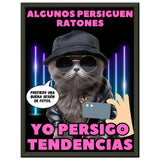 Póster Semibrillante de Gato con Marco Metal "Estilo Munchkin" Michilandia | La tienda online de los fans de gatos