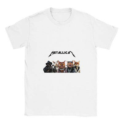 Camiseta Junior Unisex Estampado de Gato "Metallicat" Michilandia