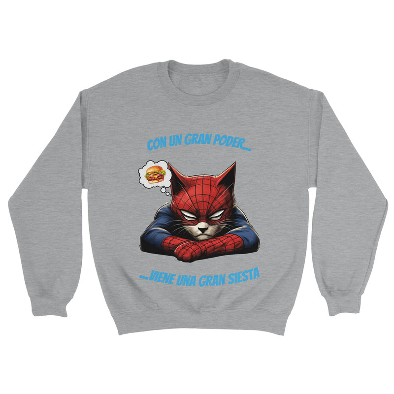 Sudadera unisex estampado de gato "Spider-Siesta" Michilandia | La tienda online de los amantes de gatos