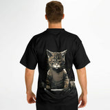 Camiseta de fútbol unisex estampado de gato "Workout Warrior" Subliminator