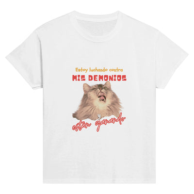 Camiseta Junior Unisex Estampado de Gato 