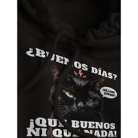 Sudadera con capucha unisex estampado de gato "Amanecer Hostil"
