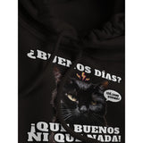 Sudadera con capucha unisex estampado de gato "Amanecer Hostil" Michilandia | La tienda online de los amantes de gatos