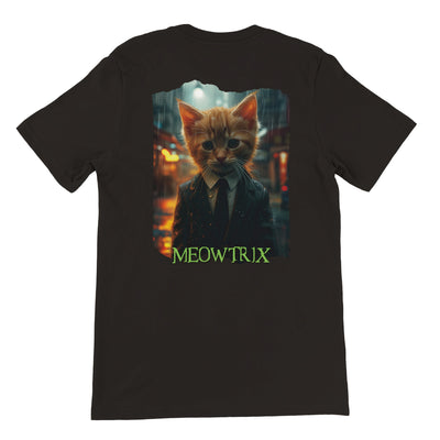 Camiseta Prémium Unisex Impresión Trasera de Gato 