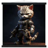 Póster semibrillante de gato con colgador "War Meowchine" Gelato