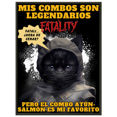 Póster Semibrillante de Gato con Marco Metal 