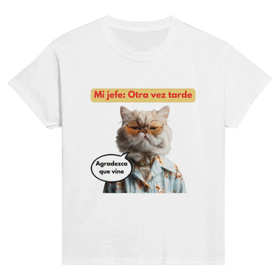 Camiseta Junior Unisex Estampado de Gato 