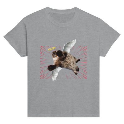 Camiseta Junior Unisex Estampado de Gato "Ángel de Pelaje" Michilandia | La tienda online de los fans de gatos