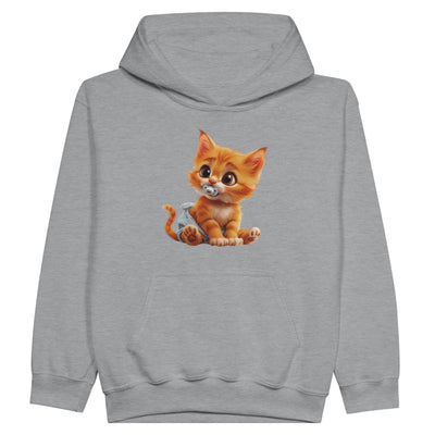 Sudadera con capucha júnior estampado de gato "Miau en Pañales" Michilandia