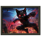 Póster semibrillante de gato con marco metal "Dark Spiderkitty" Gelato