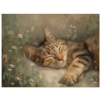 Panel de madera impresión de gato "Siesta Impresionista" Michilandia | La tienda online de los fans de gatos