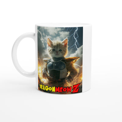 Taza Blanca con Impresión de Gato 