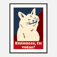 Póster de Gato con marco metal "Miau de Votante" Michilandia