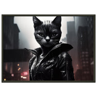Póster semibrillante de gato con marco metal "Catpurr de Gotham" Gelato