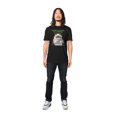 Camiseta unisex estampado de gato "Desinterés Felino" Michilandia | La tienda online de los fans de gatos