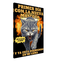 Lienzo de gato "Nuevo Rival" Michilandia | La tienda online de los fans de gatos