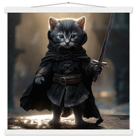 Póster semibrillante de gato con colgador "Michi Nazgûl" Gelato