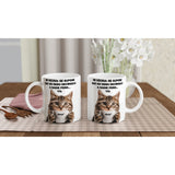 Taza Blanca con Impresión de Gato "Chisme Gatuno" Michilandia | La tienda online de los fans de gatos