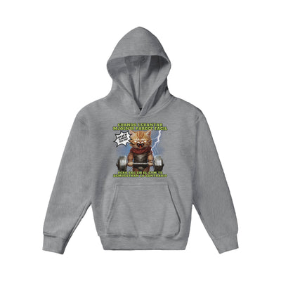 Sudadera con capucha júnior estampado de gato "Michi Thor Fitness" Michilandia | La tienda online de los amantes de gatos