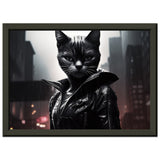 Póster semibrillante de gato con marco metal "Catpurr de Gotham" Gelato