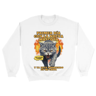 Sudadera Unisex Estampado de Gato "Nuevo Rival" Michilandia | La tienda online de los fans de gatos