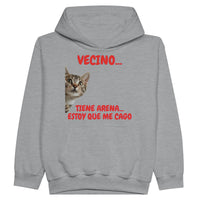 Sudadera con capucha júnior estampado de gato "Emergencia Felina" Michilandia | La tienda online de los fans de gatos