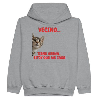 Sudadera con capucha júnior estampado de gato "Emergencia Felina" Michilandia | La tienda online de los fans de gatos