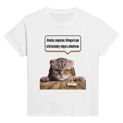 Camiseta Junior Unisex Estampado de Gato 