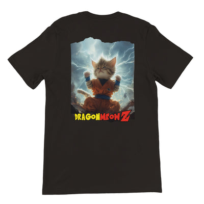 Camiseta Prémium Unisex Impresión Trasera de Gato 