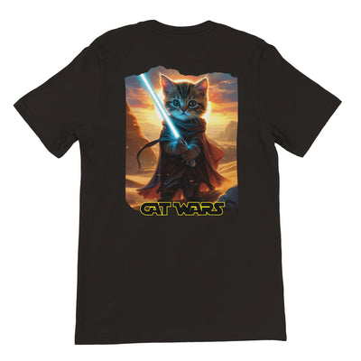 Camiseta Prémium Unisex Impresión Trasera de Gato 