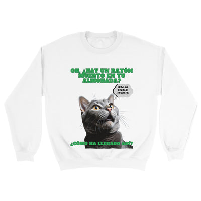 Sudadera unisex estampado de gato "Regalo Sorpresa" Michilandia | La tienda online de los amantes de gatos